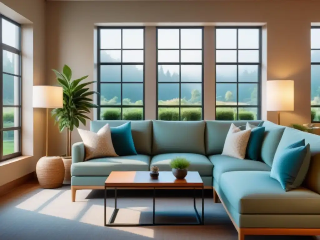 Salón moderno y sereno en comunidad de retiro Un acogedor salón moderno en una comunidad de jubilación, con muebles elegantes, luz natural y una pequeña zona de lectura