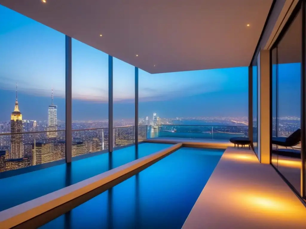 Penthouse de lujo con vistas panorámicas y diseño contemporáneo Ambiente exclusivo en ático de lujo con piscina infinita y vistas panorámicas de la ciudad para negociar compra propiedades zonas lujo