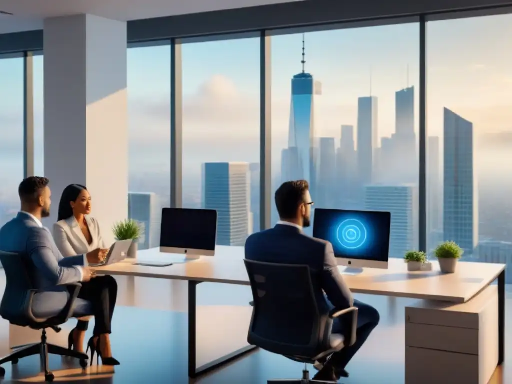 Expertos inmobiliarios modernos en reunión profesional Un ambiente moderno y diverso de expertos inmobiliarios discutiendo resultados inesperados tasaciones inmobiliarias