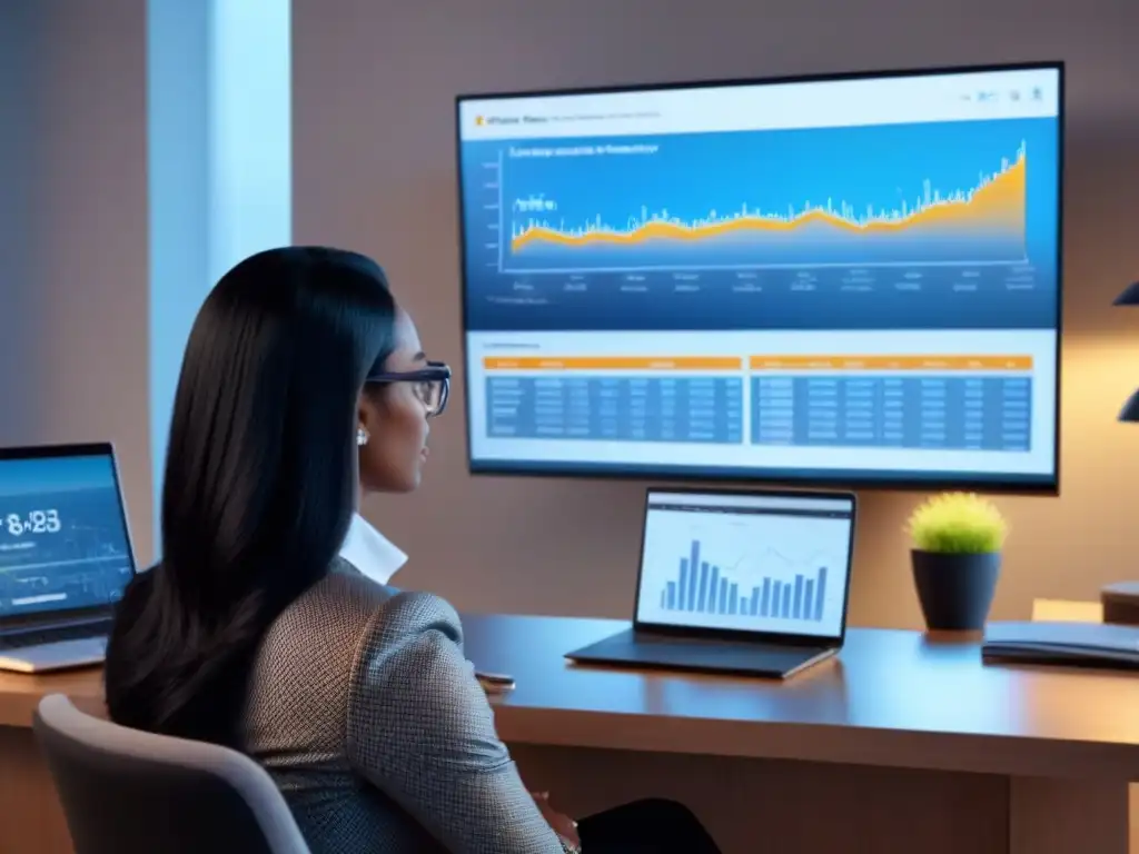 Virtual clase de finanzas inmobiliarias con diversidad profesional Un ambiente virtual moderno con profesionales diversos participando en un curso de financiamiento inmobiliario