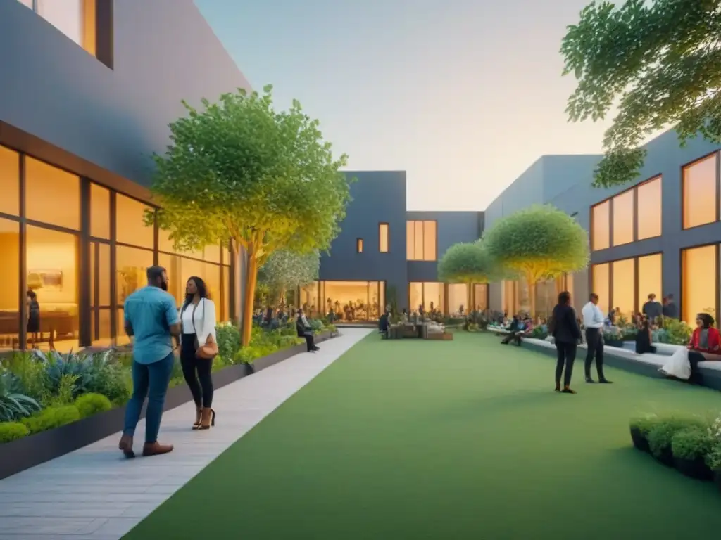 Comunidad inclusiva: diversidad y unidad en espacio moderno Armoniosa reunión en espacio comunitario inclusivo, reflejando impacto positivo de políticas gubernamentales en financiamiento inmobiliario