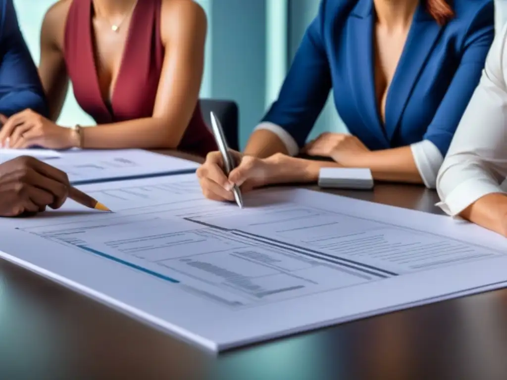 Arquitectos innovando: colaboración en diseño de proyectos inmobiliarios Arquitectos cerrando brecha inmobiliaria con financiamiento en oficina moderna y luminosa
