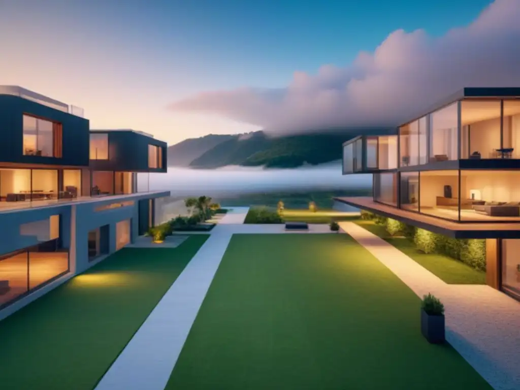 Real Estate del Futuro: AR de Alta Tecnología Avance tecnológico en bienes raíces: visualización futurista de realidad aumentada en desarrollo inmobiliario de alta tecnología
