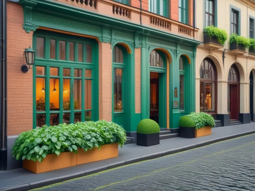 Edificio histórico restaurado: encanto atemporal en la ciudad Bienes raíces históricos: Edificio restaurado con detalles arquitectónicos, en medio de la vida urbana y moderna