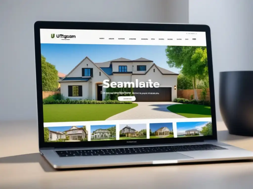 Página web inmobiliaria de lujo en varios dispositivos Captura en 8k de una moderna página de bienes raíces en dispositivos, optimizada para convertir visitantes en compradores inmobiliarios