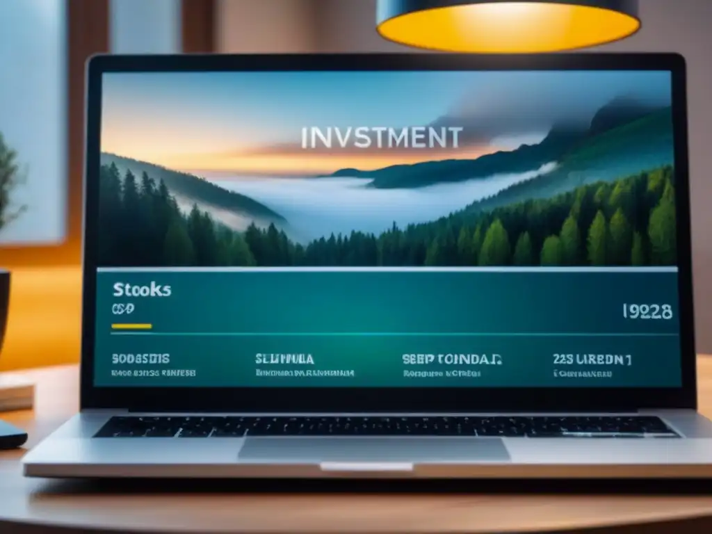 Diversificación de inversiones: portafolio variado en interfaz digital Una cartera de inversiones variadas en una interfaz digital moderna, antes de comprar una casa