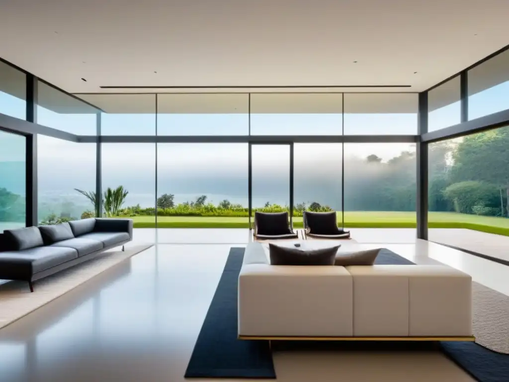 Diseño contemporáneo: Casa moderna con jardín y luz natural Una casa moderna con diseño contemporáneo, amplios ventanales y jardín