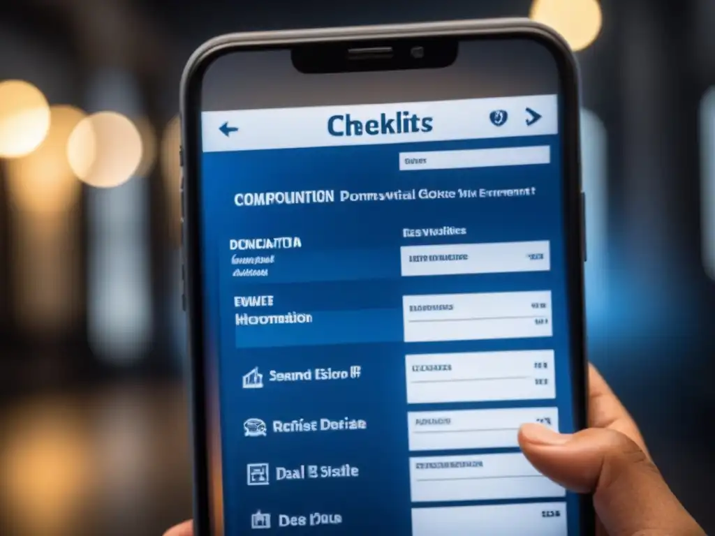 Checklist transparente para inversiones inmobiliarias Checklist moderno y transparente para inversiones inmobiliarias con tonos azules y plata, ¡transparencia en inversiones inmobiliarias!