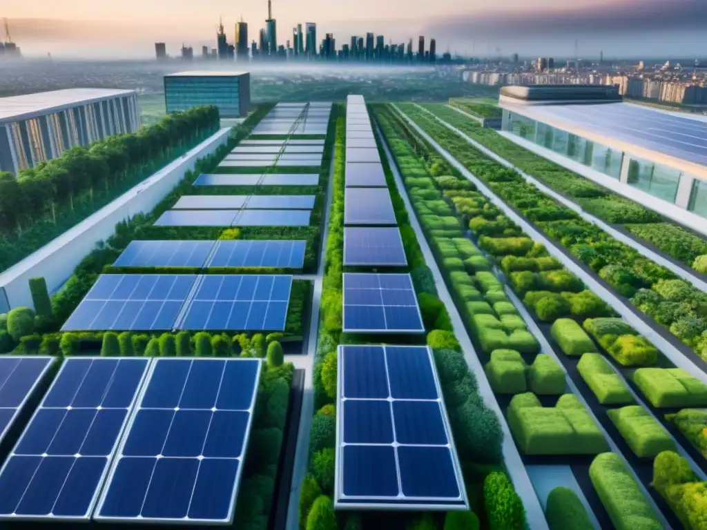Futurismo sostenible: Ciudad innovadora y ecológica en 8k Una ciudad futurista con edificios gubernamentales innovadores, integrando tecnología, naturaleza y comunidad
