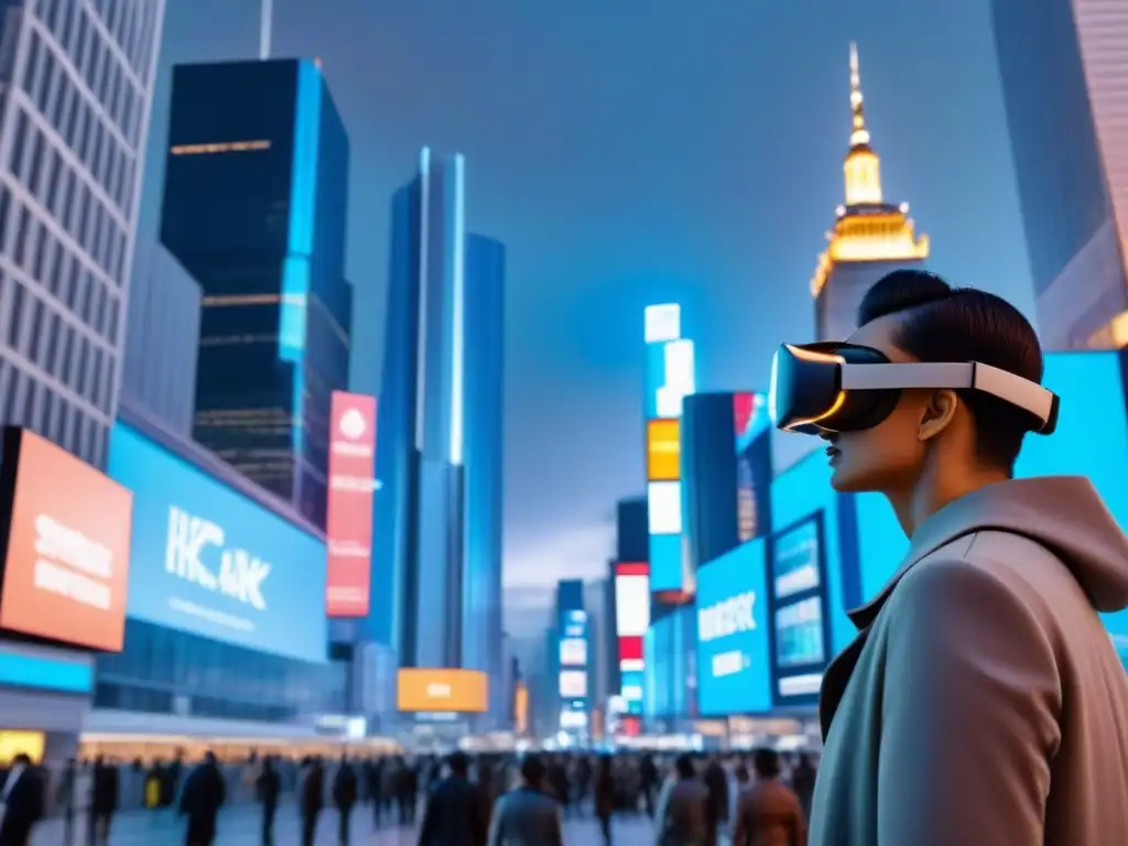 Metrópolis futurista: tecnología avanzada y real estate en 8k Una ciudad futurista llena de vida y tecnología, con hologramas y edificios iluminados
