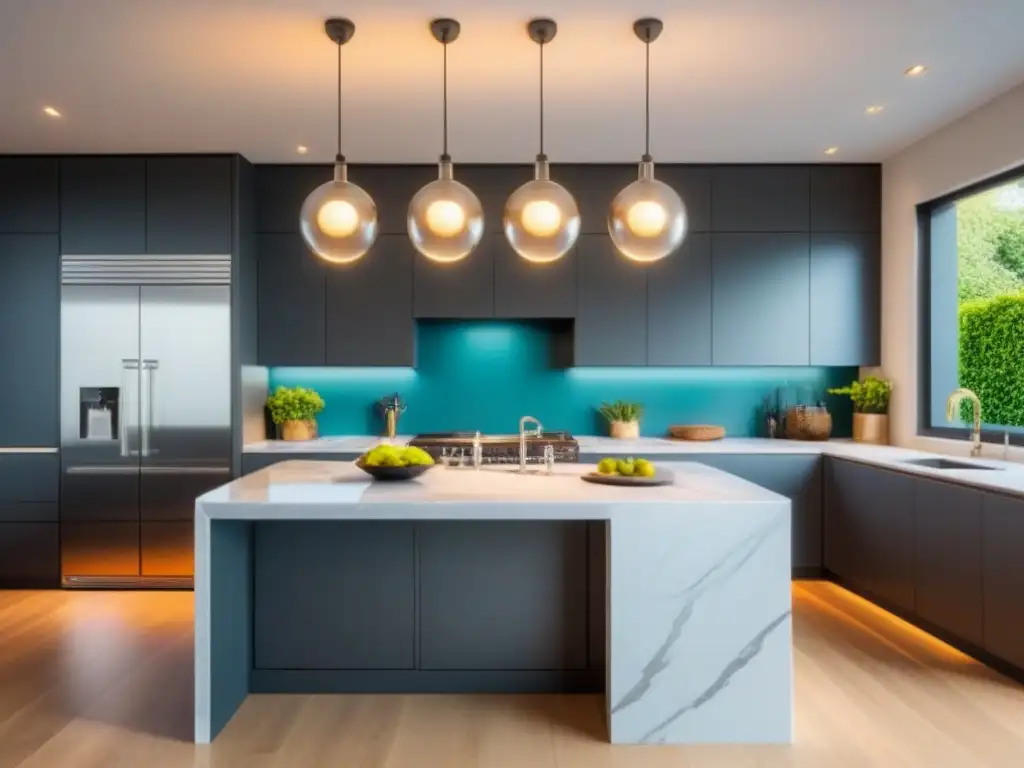 Cocina de lujo en segunda propiedad: diseño elegante y amplio Cocina de lujo en segunda propiedad, con electrodomésticos de acero inoxidable y encimeras de mármol