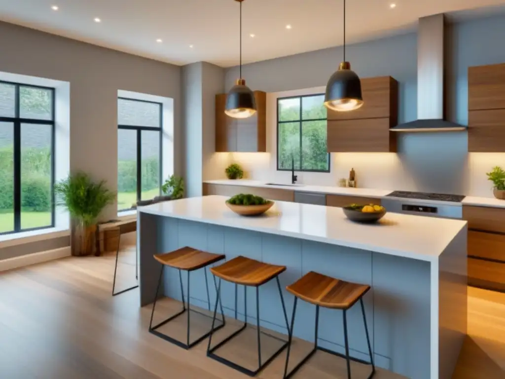 Renovación de cocina de lujo: diseño moderno y sofisticado en 8k Una cocina moderna en renovación con diseño de alta calidad y elegante