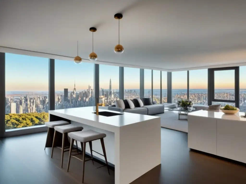 Una cocina moderna y elegante en una propiedad de alquiler de lujo, con mejoras estratégicas para incrementar alquiler