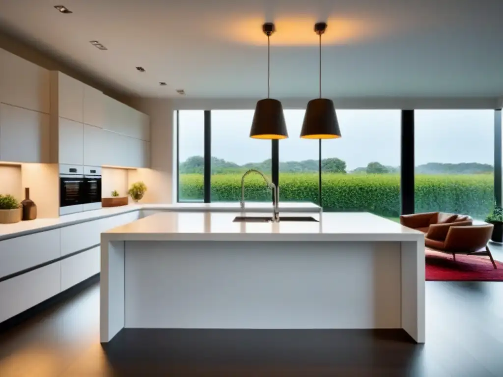 Renovación de cocina moderna: diseño elegante con isla y luz natural Cocina moderna con encanto, isla amplia, electrodomésticos de acero inoxidable y luz natural
