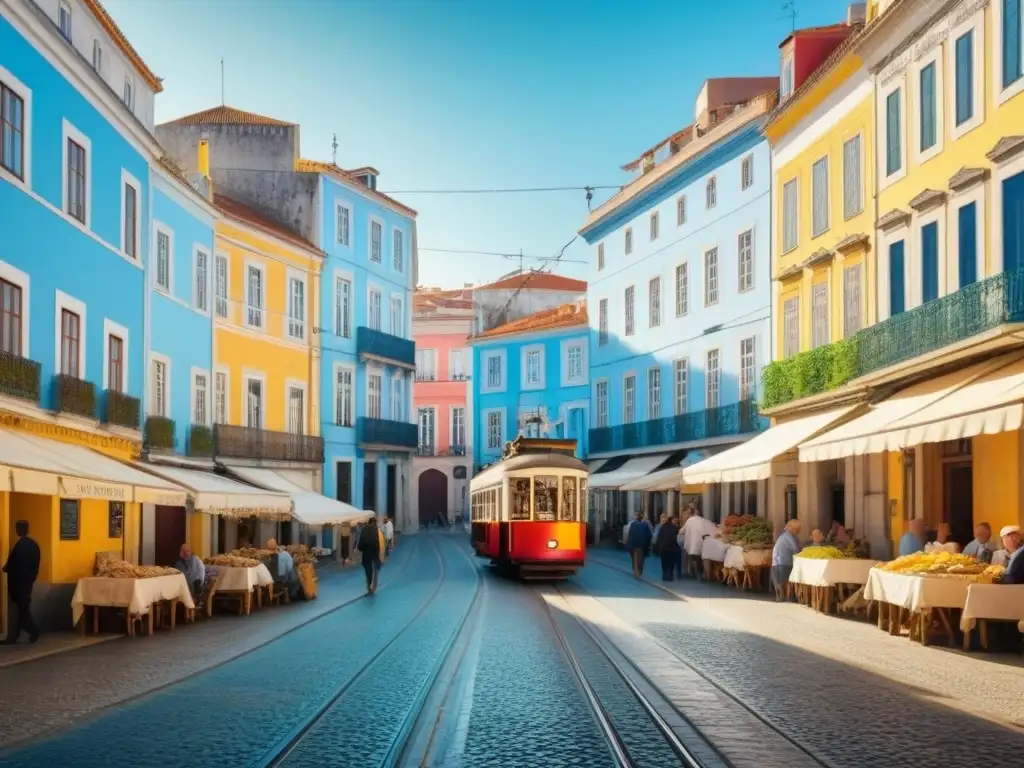 Explora Lisboa, Portugal, con sus coloridos edificios y mercados, resaltando el financiamiento inmobiliario en Portugal