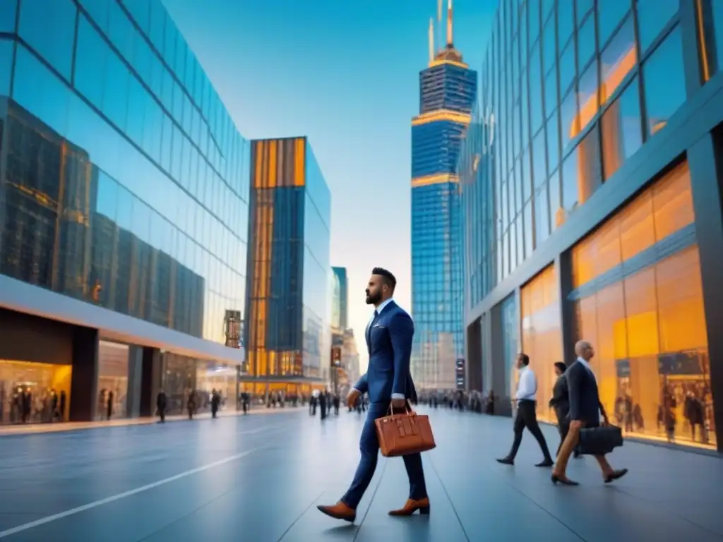 Inversión inmobiliaria: rascacielos moderno en ciudad vibrante Inversión en REITs comerciales rentables: Imponente rascacielos moderno en ciudad bulliciosa, reflejando oportunidad y crecimiento