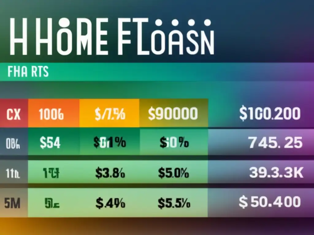 Gráfico comparativo de tasas de interés FHA: maximiza beneficios Comparativa detallada de tasas interés préstamos FHA inmobiliarios: beneficios visuales de tasas favorables