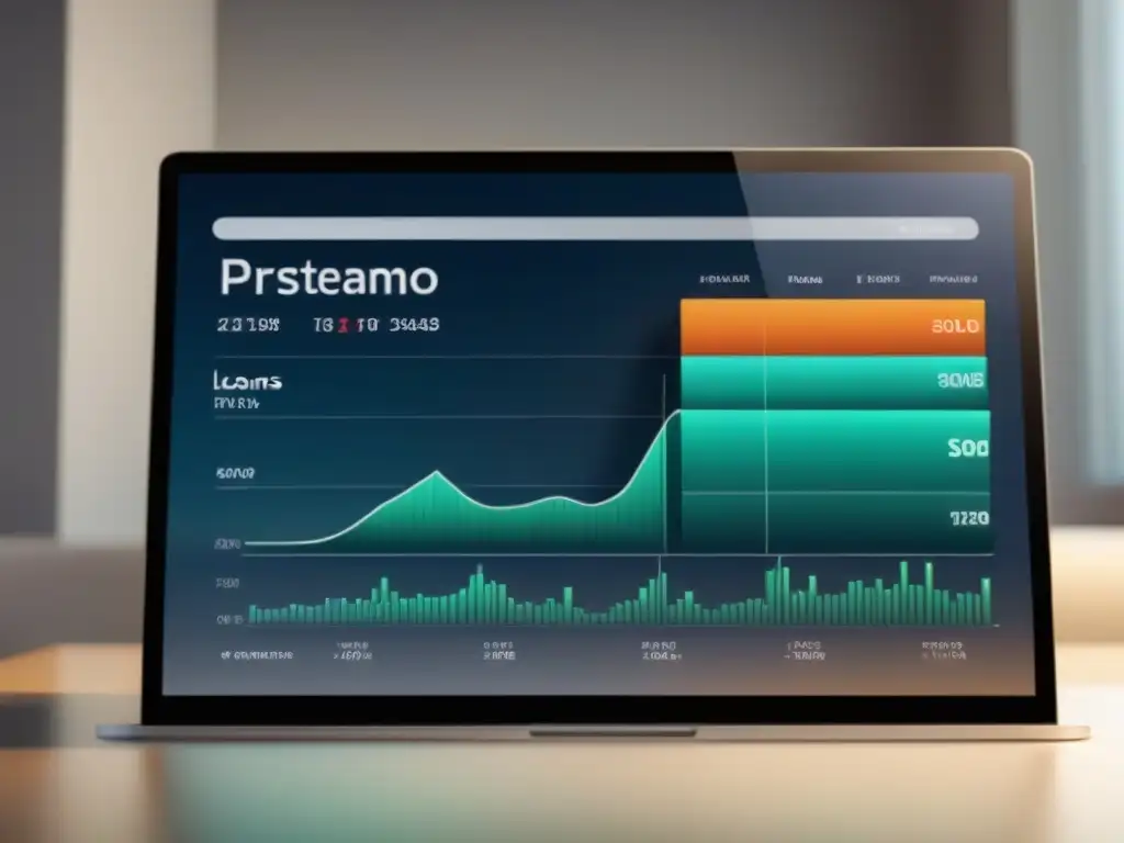 Diferencias préstamo interés solo vs Comparativa de préstamos interés solo vs tradicionales: interfaz digital moderna dividida entre dinamismo e estabilidad financiera