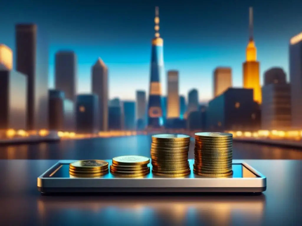 Préstamos tradicionales vs Comparativa préstamos interés solo vs tradicionales: Escena futurista y tradicional representadas en una balanza con monedas