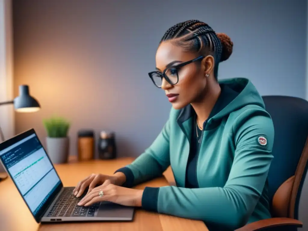 Freelancer productivo planifica compra de casa Freelancer planificando compra casa en acogedor home office con herramientas financieras