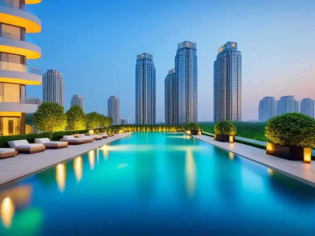 Condominio de lujo con diseño arquitectónico moderno y elegante Condominio de lujo con diseño arquitectónico moderno, reflejando la sofisticación en inversiones inmobiliarias