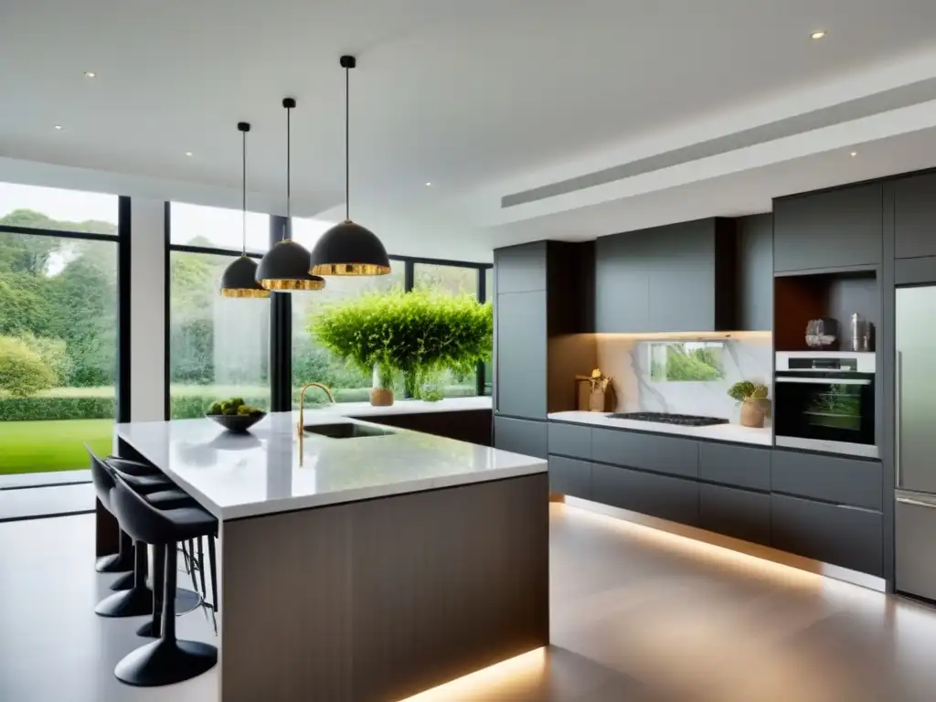 Cocina de lujo: diseño moderno y elegante Consejos para fotografía inmobiliaria: captura la elegancia de una cocina moderna de lujo