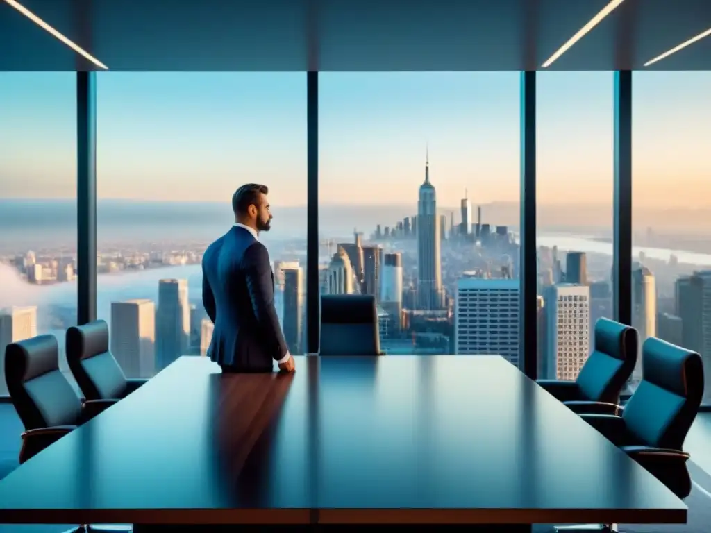Oficina moderna de lujo con vistas a la ciudad: expertos en inversiones inmobiliarias internacionales Consultoría fiscal para protección de inversiones inmobiliarias en una oficina moderna y lujosa