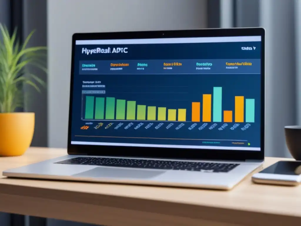 Detallada analítica web para préstamos inmobiliarios en gráficos coloridos y dinámicos en pantalla de computadora