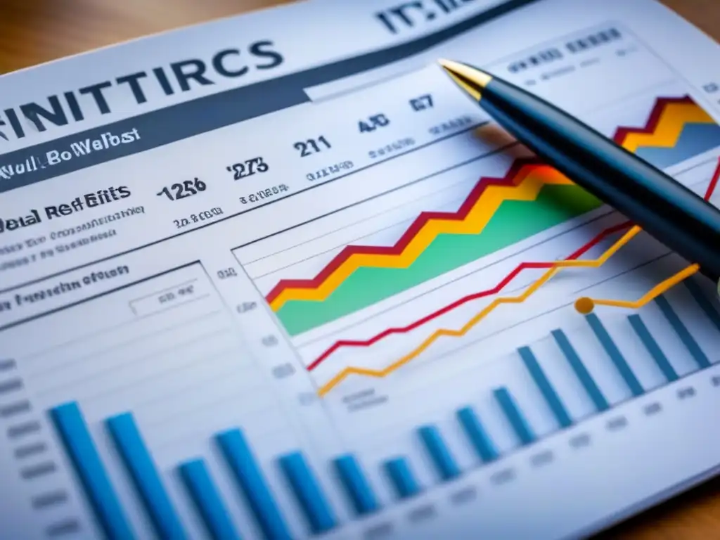 Inversiones en REITs: Detalles financieros coloridos Detallada imagen de documentos financieros sobre inversiones REIT, con gráficos coloridos y datos del mercado inmobiliario, destacando la fiscalidad para el inversor en REITs