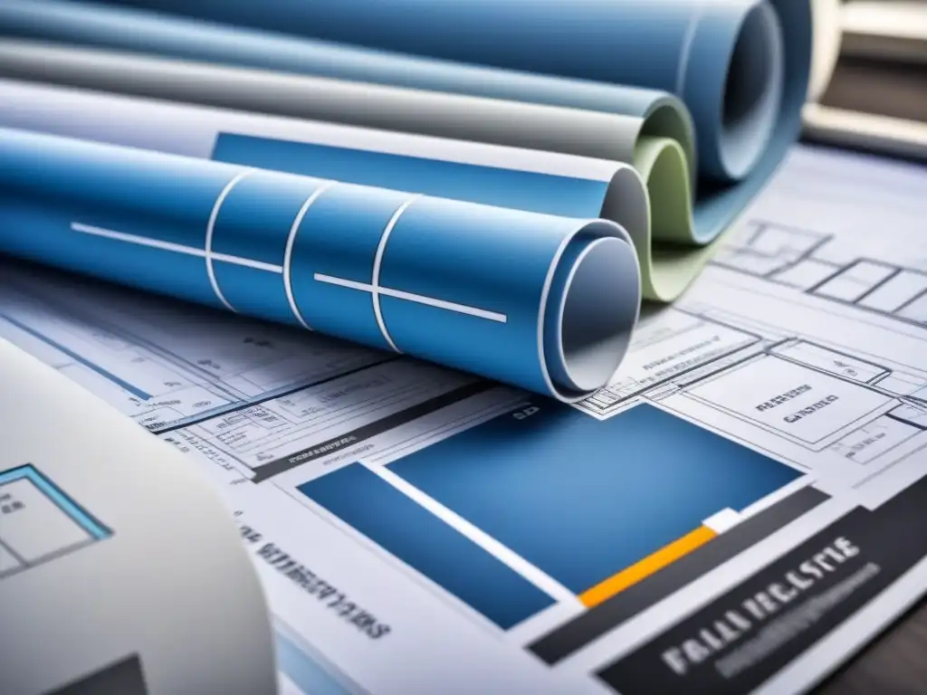Planificación estratégica para inversión inmobiliaria Detallado plan de financiamiento inmobiliario para inversores, con diseño innovador y estratégico en azules y neutros