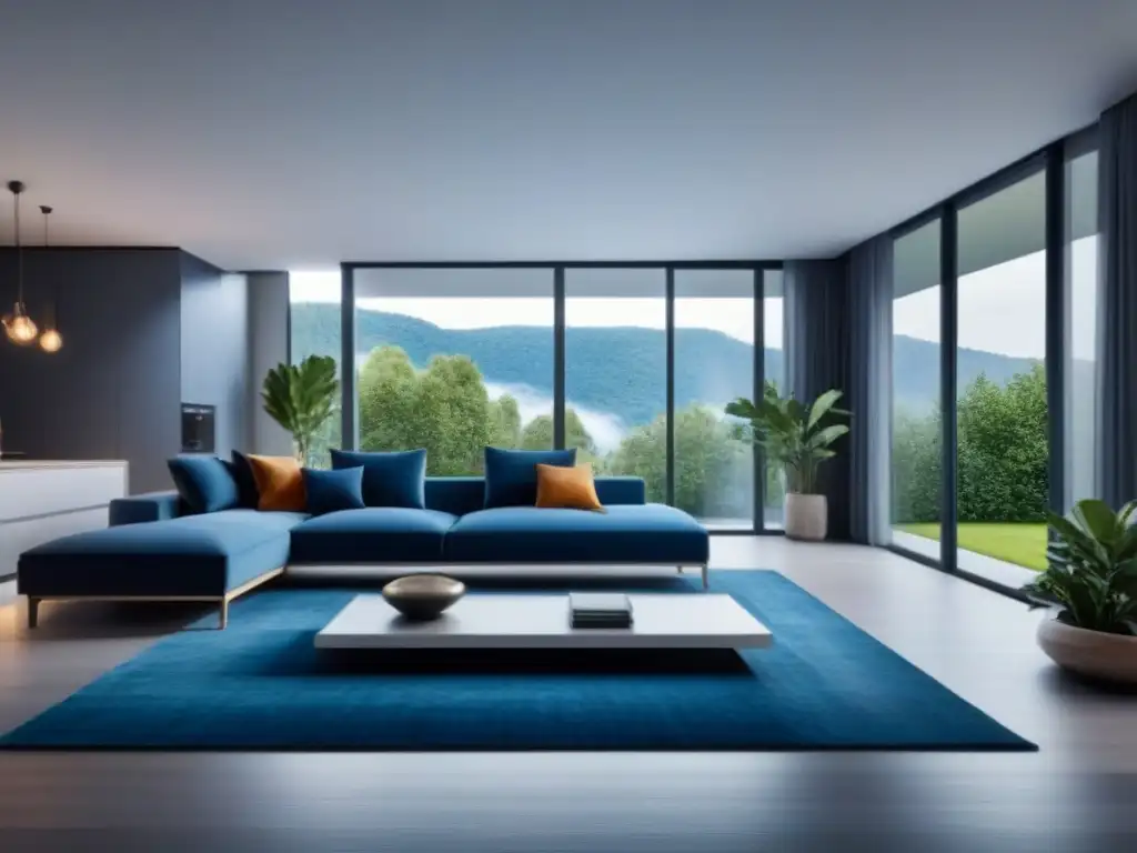 Planos arquitectónicos detallados de edificio moderno en azules y grises Detallado plano arquitectónico de edificio residencial moderno en tonos azules y grises