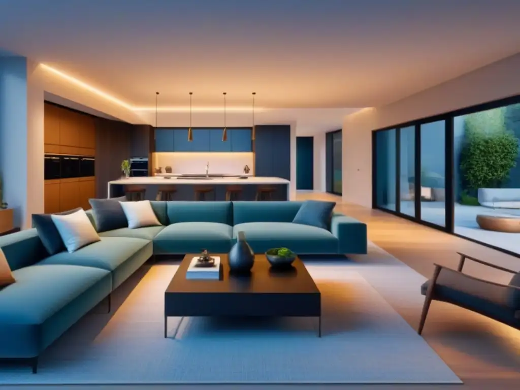 Blueprint de propiedad de lujo: diseño moderno de interiores Un detallado plano arquitectónico de lujo con modernos interiores y mobiliario elegante