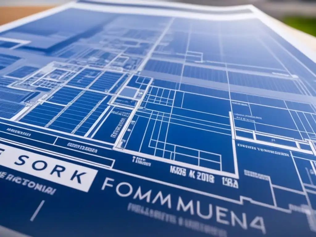 Detalle impresionante de plano arquitectónico de rascacielos en España Detallado plano arquitectónico de un rascacielos en España, resaltando requisitos legales para proyectos inmobiliarios