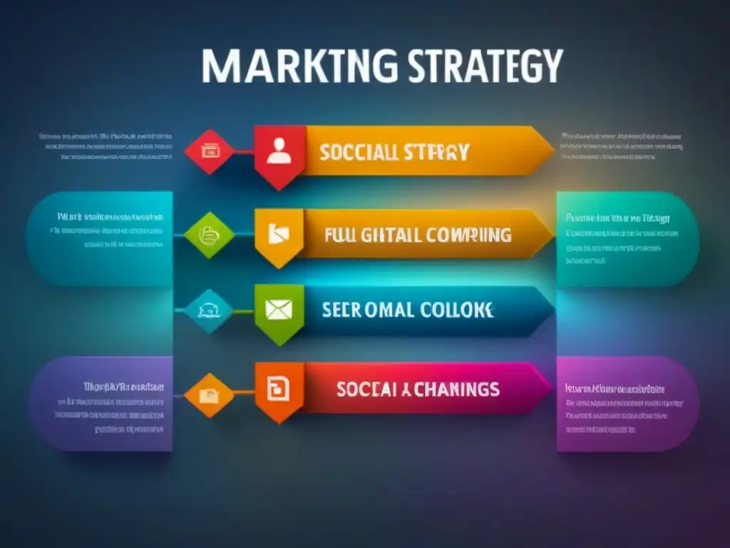 Diagrama de flujo del Plan de Marketing Digital Inmobiliario con diseño moderno y vibrante