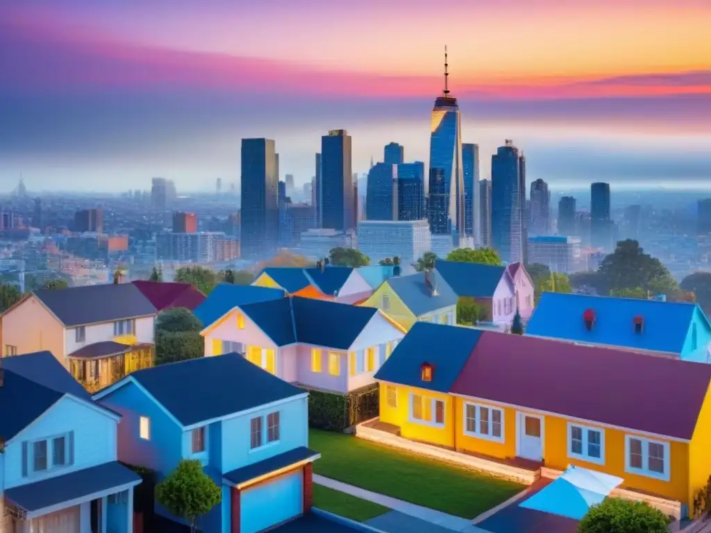 Diseño digital de errores comunes en marketing para Flipping de Propiedades, con colores vibrantes y ciudad de fondo