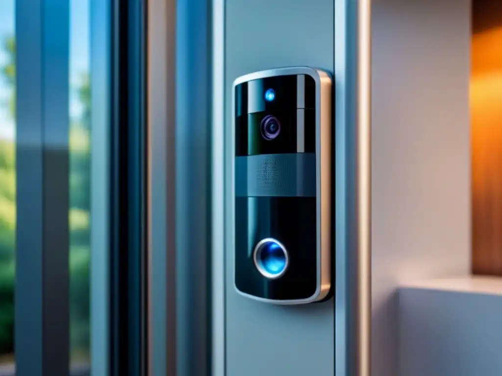 Seguridad de lujo: sistema biométrico en propiedad moderna Dispositivo de seguridad futurista en propiedad de lujo