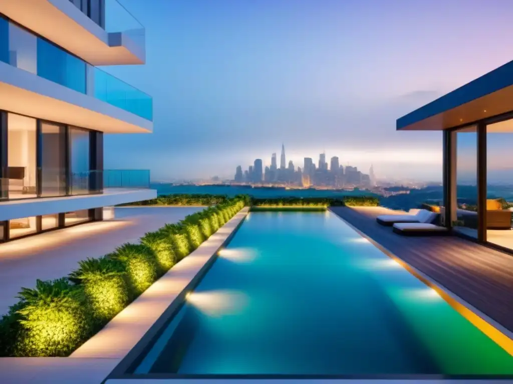 Edificio de lujo con vistas urbanas: inversión inmobiliaria exclusiva Un edificio de apartamentos moderno de lujo con vista a la ciudad y diseño arquitectónico elegante