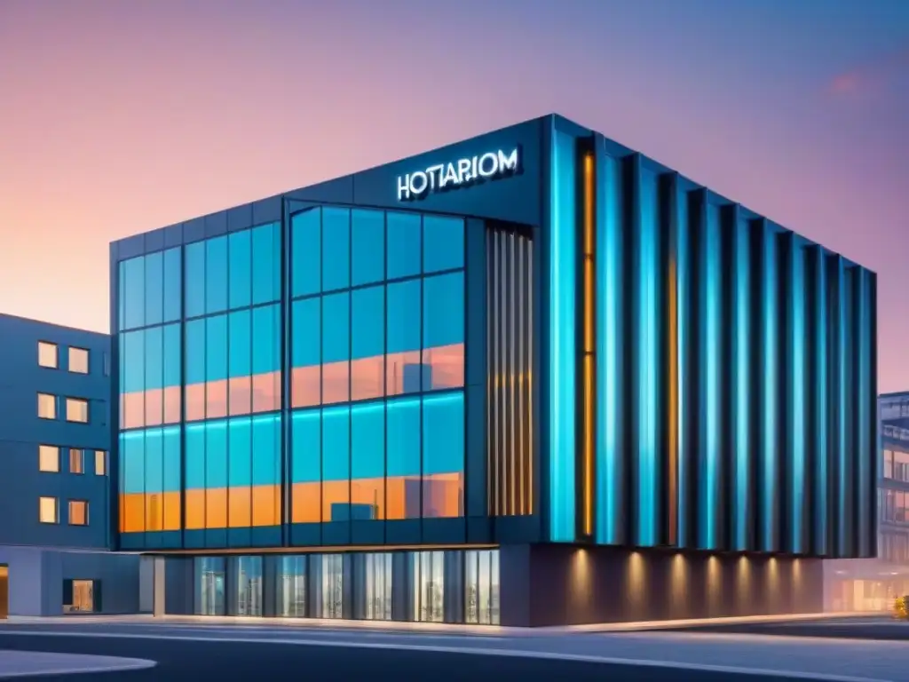 Edificio comercial futurista con tecnología IoT y robots Edificio comercial futurista con tecnologías emergentes REITs comerciales integradas