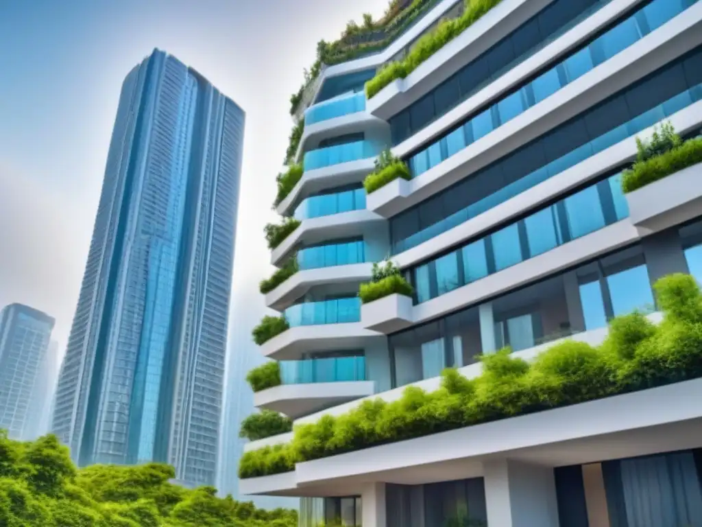 Edificio híbrido: fusión única de tradición y modernidad en la ciudad Edificio de diseño híbrido destaca en paisaje urbano, simbolizando beneficios financiamiento híbrido inversión inmobiliaria