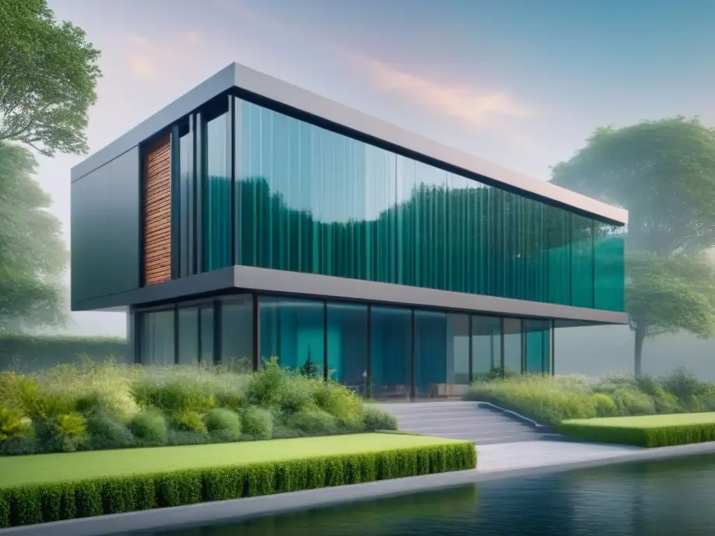 Edificio híbrido: fusión perfecta entre tradición y modernidad Un edificio híbrido que fusiona lo tradicional con lo moderno, rodeado de naturaleza