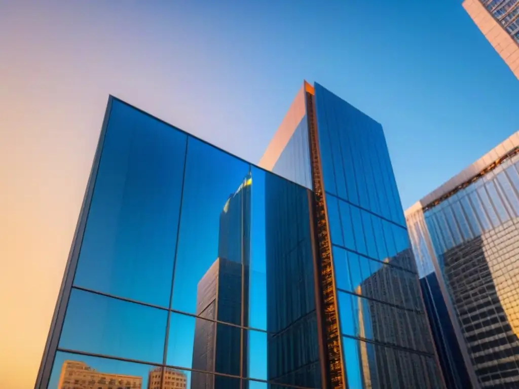 Edificio moderno con arquitectura híbrida de ladrillo y vidrio en la ciudad, representando Fondos de Inversión Híbridos Inmobiliarios