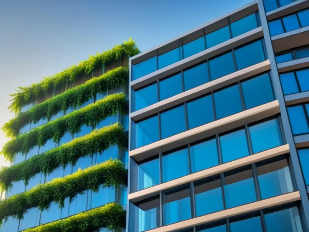 Edificio de condominios moderno: crédito inmobiliario Edificio moderno con diseño arquitectónico dinámico, reflejando éxito en proyectos de renovación financiados con crédito inmobiliario