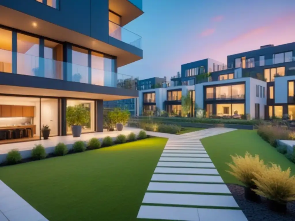 Apartamentos modernos y diversos: inclusividad en el mercado inmobiliario Edificio moderno con diversidad étnica en espacio común, reflejando inclusión y Opciones financiamiento inmobiliario minorías