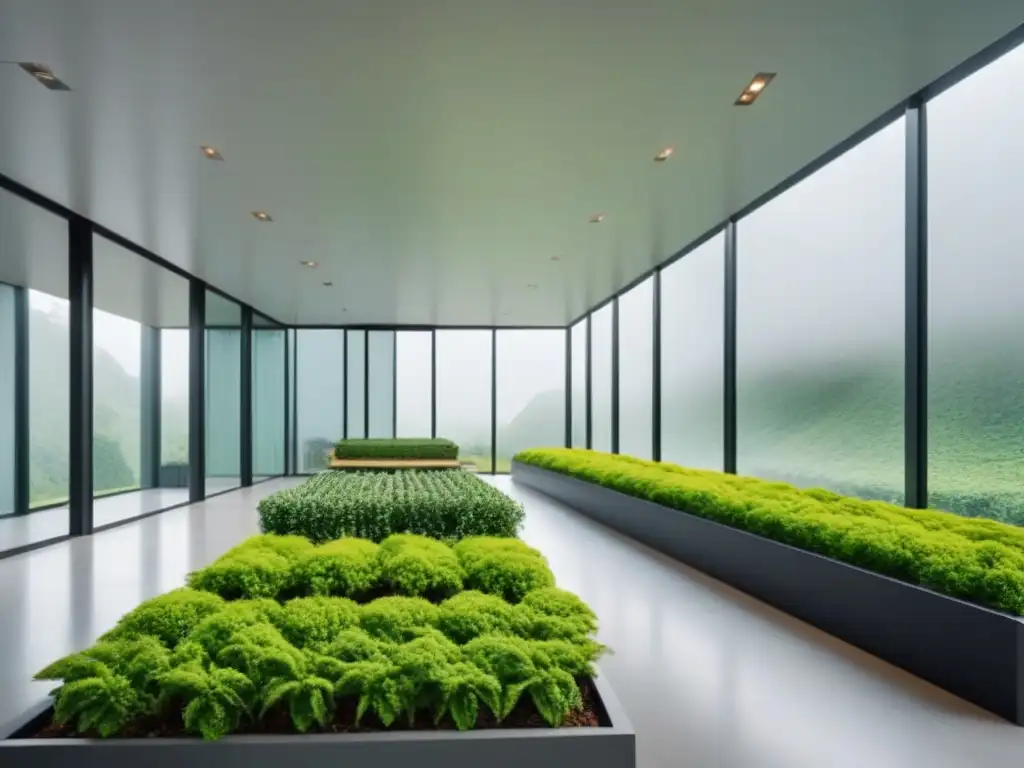 Edificio sostenible: diseño moderno con tecnologías verdes Un edificio sostenible con tecnologías verdes rodeado de naturaleza, ejemplificando el financiamiento verde edificaciones sostenibles