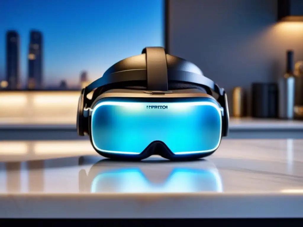 Realidad Virtual en Bienes Raíces: Lujo y Tecnología Elegante auricular de Realidad Virtual en finanzas inmobiliarias