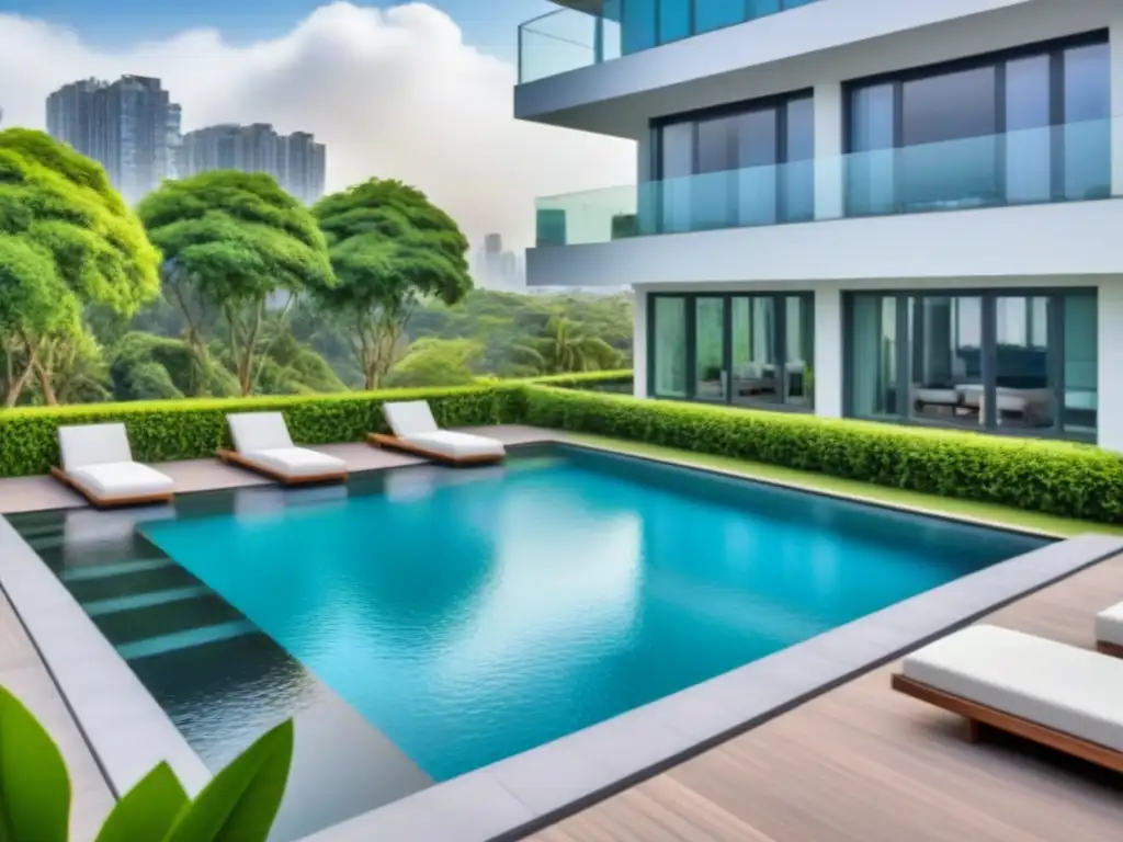 Edificio de lujo en metrópolis latinoamericana: inversión inmobiliaria Elegante edificio de apartamentos en América Latina con vista a la ciudad y áreas verdes, ideal para financiamiento inmobiliario en América Latina
