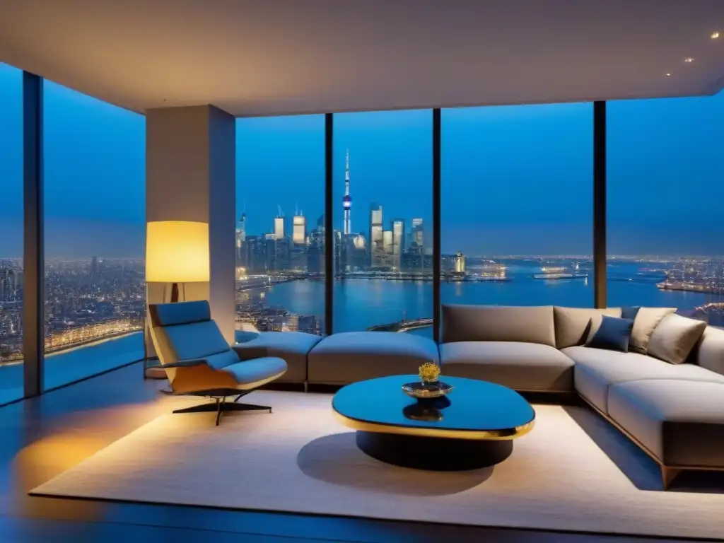 Penthouse de lujo con vistas nocturnas a la ciudad: inversión en interés fijo Un elegante penthouse moderno con vistas nocturnas de la ciudad, ideal para Préstamos interés solo inversión inmobiliaria