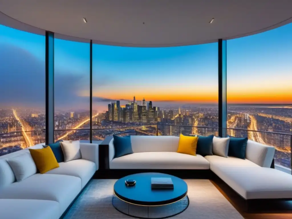Penthouse de lujo con vista a la ciudad Elegante penthouse con vista a la ciudad, diseño moderno y estrategia fiscal en inversiones inmobiliarias internacionales