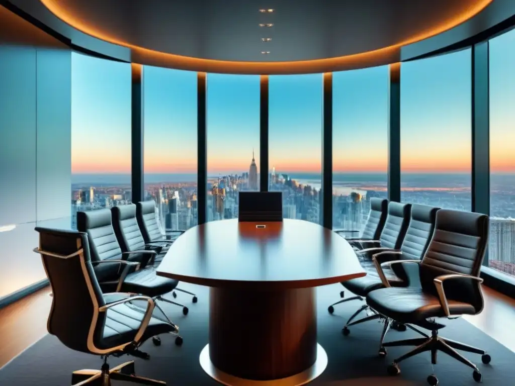 Salón de juntas de lujo para discutir propiedad en sociedad Elegante sala de juntas moderna para discutir propiedad inmuebles a través de sociedades