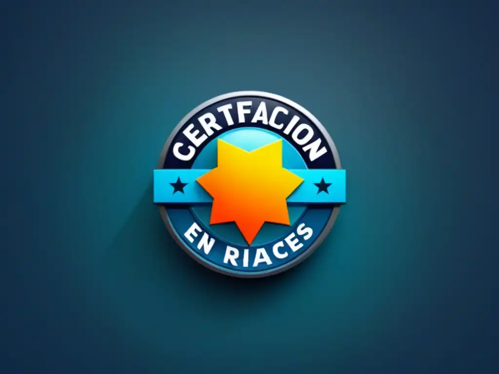 Certificación en Bienes Raíces: Diseño moderno y elegante Emblema digital de certificación en Bienes Raíces, transmitiendo avance y credibilidad en la era digital